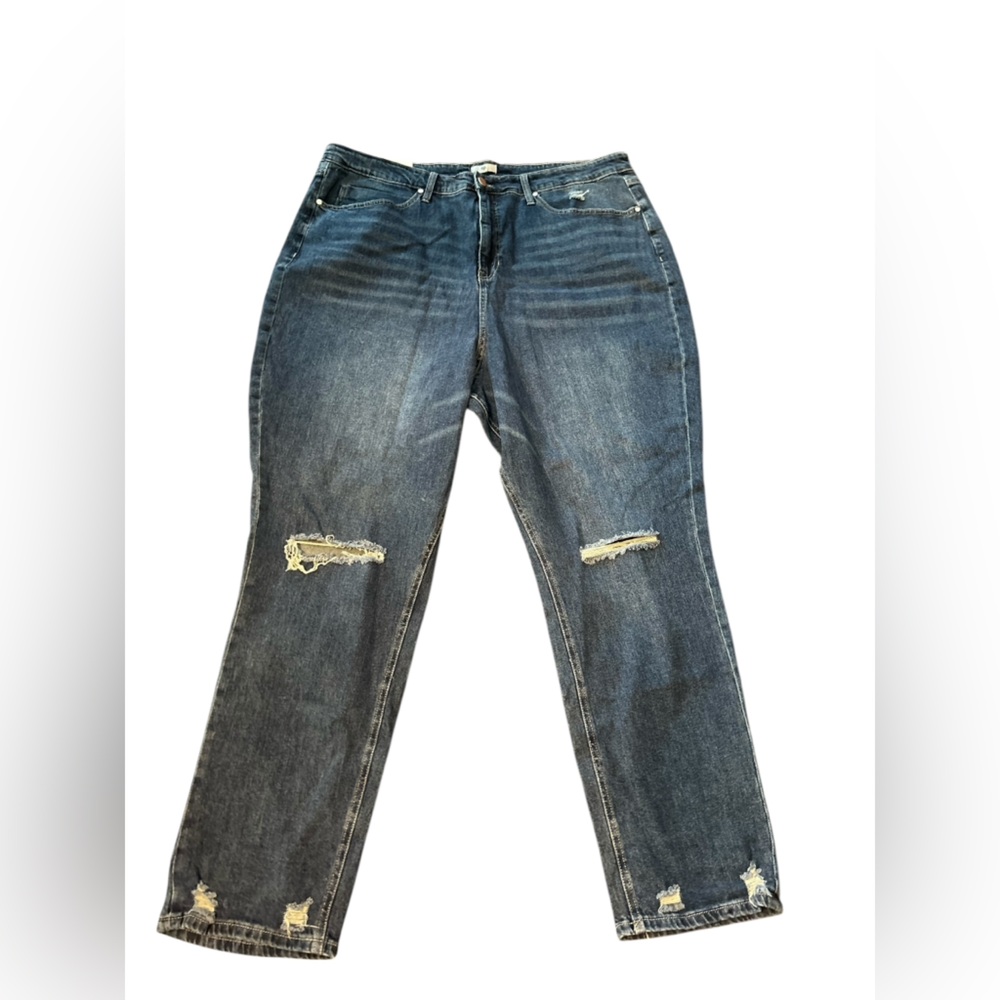 BP Women's Distressed Straight Blue Jeans Medium Wash size 20